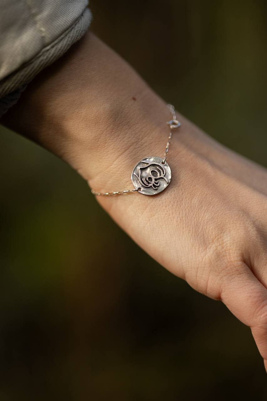 Objects bracelet detail on wrist